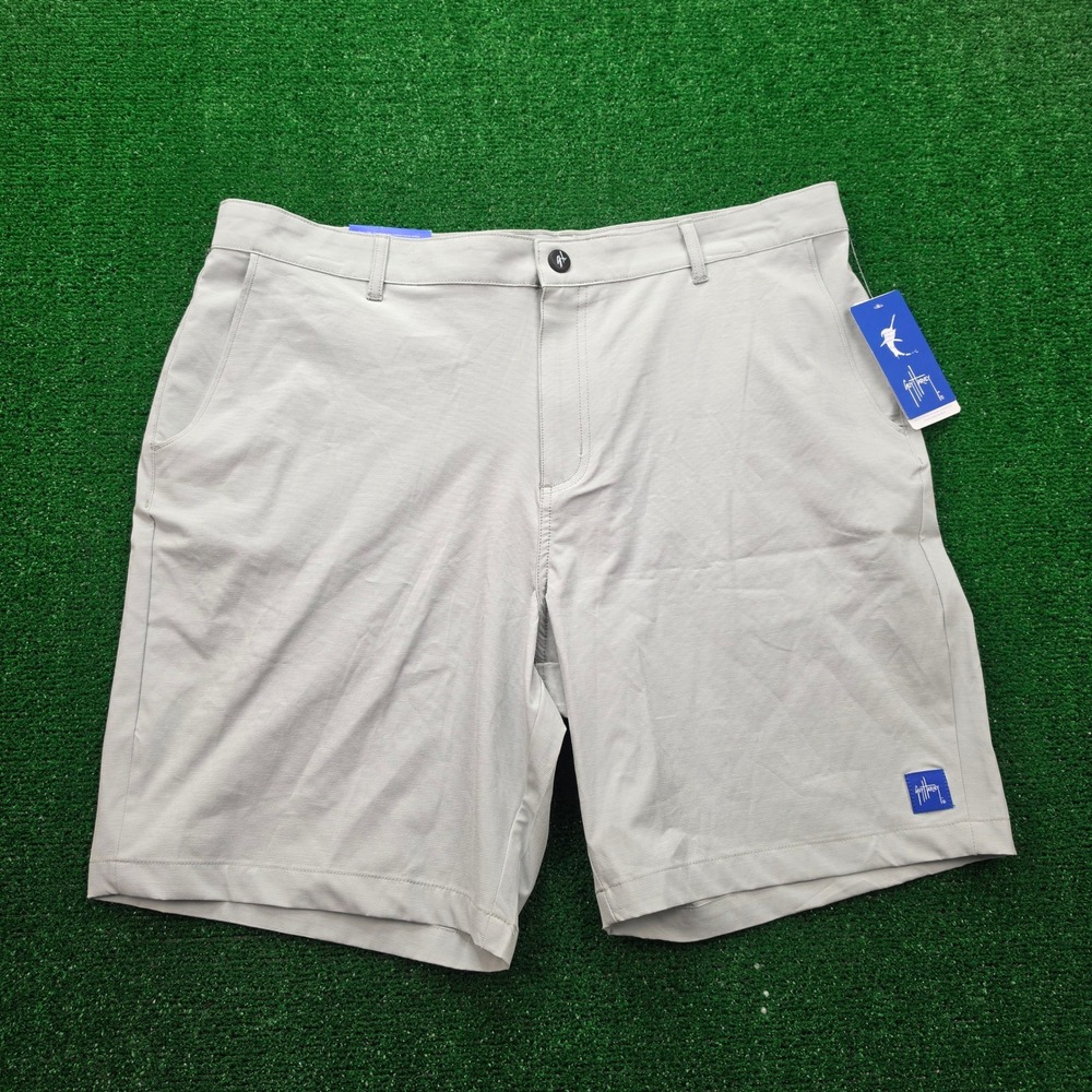 Guy Harvey Performance Fishing Hybrid Shorts Mens 38 Light Gray UPF‎ 50 NWT